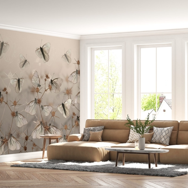 Fototapete Weiße Schmetterlinge