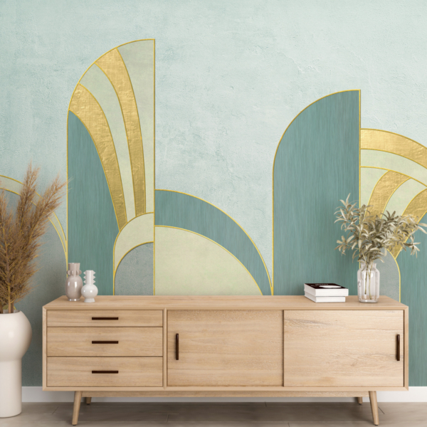 Blaue Geometrie Tapete