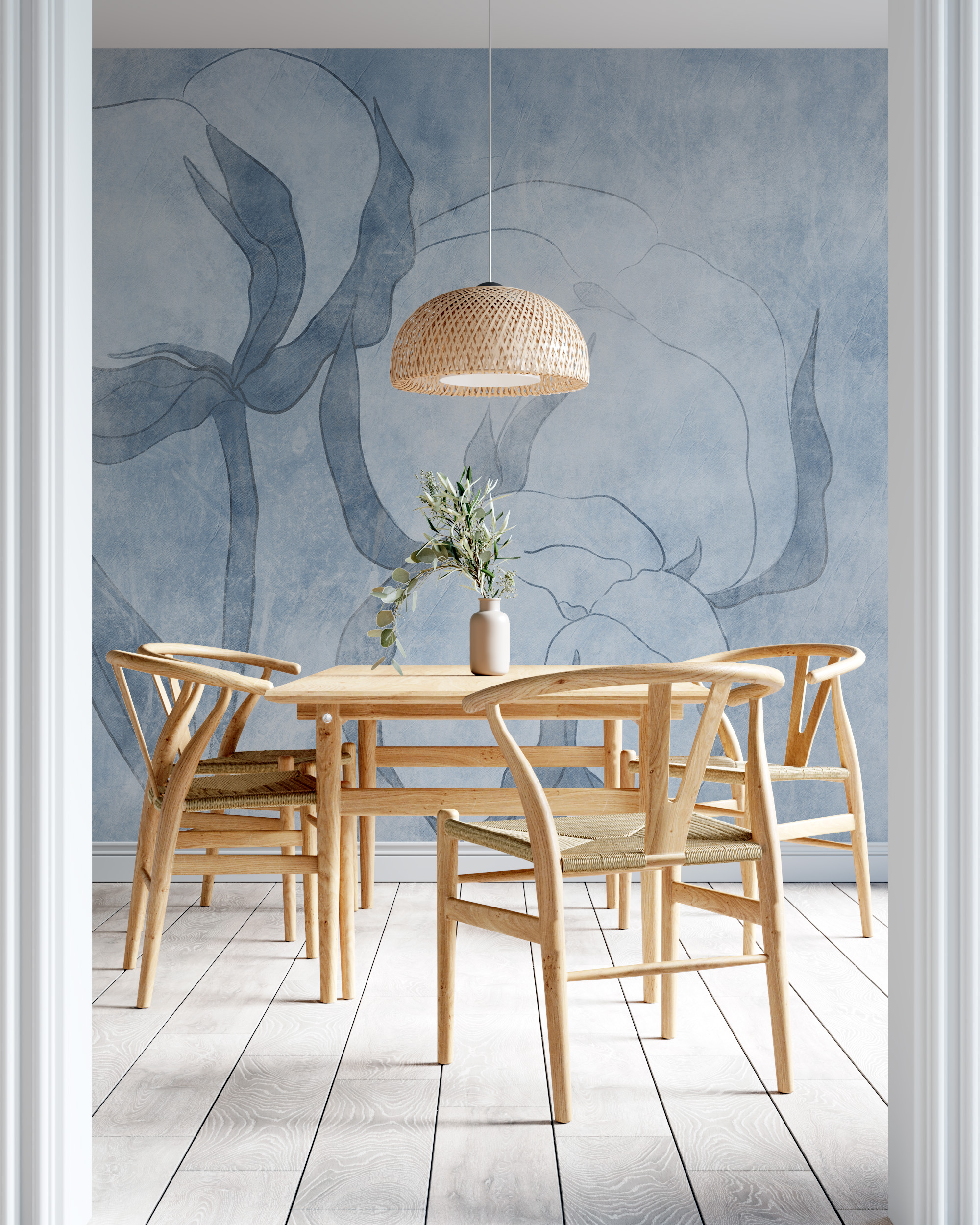 Fototapete Blaue Baumwollblüte