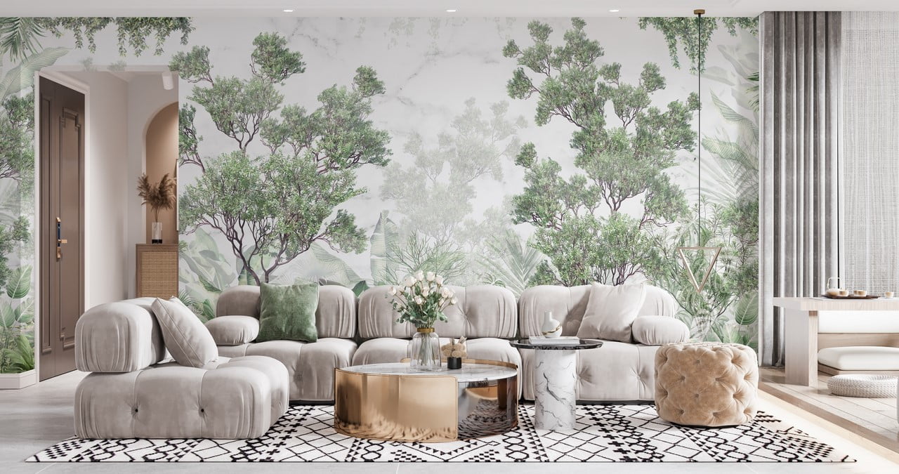 Üppige tropische Pflanzen Tapete