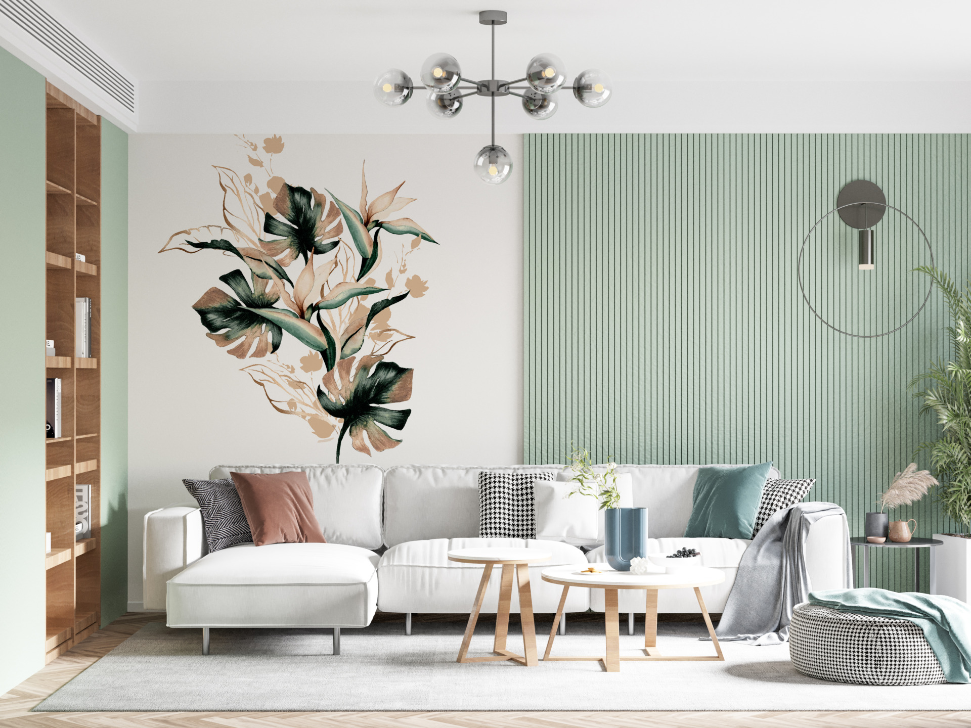 Fototapete Blumenstrauß aus Blättern