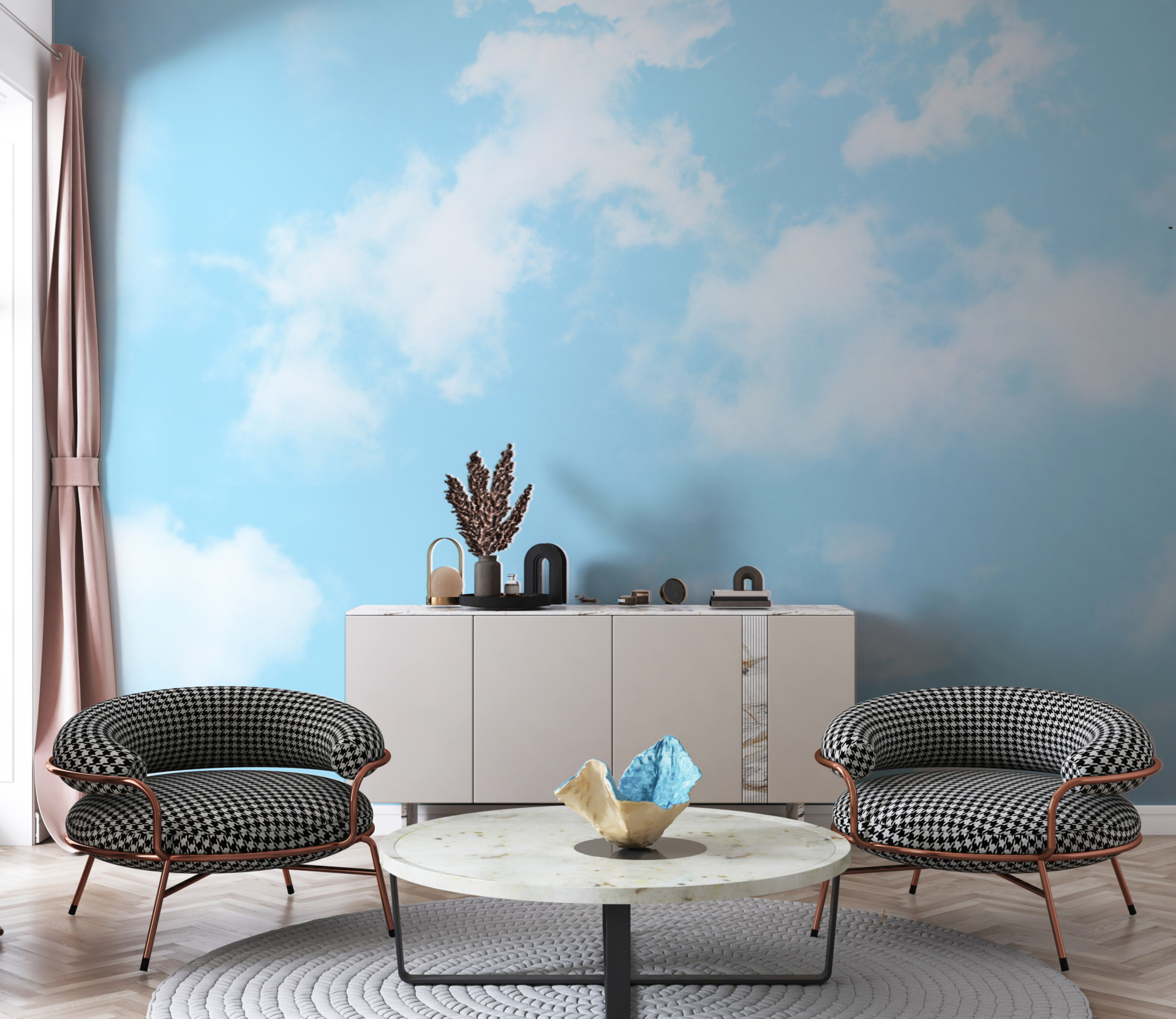 Wandmalerei Wolken am Himmel