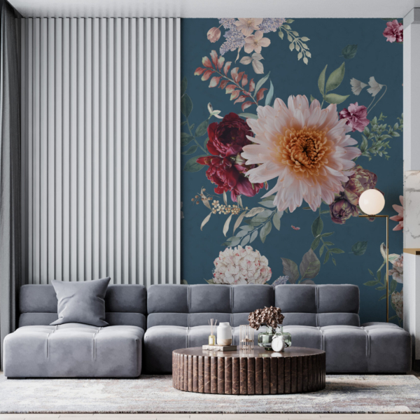 Fototapete Chrysanthemen und Pfingstrosen