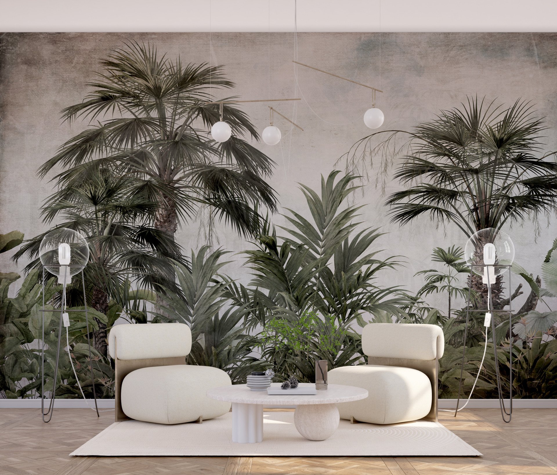 Fototapete Dunkelgrün im Dschungel