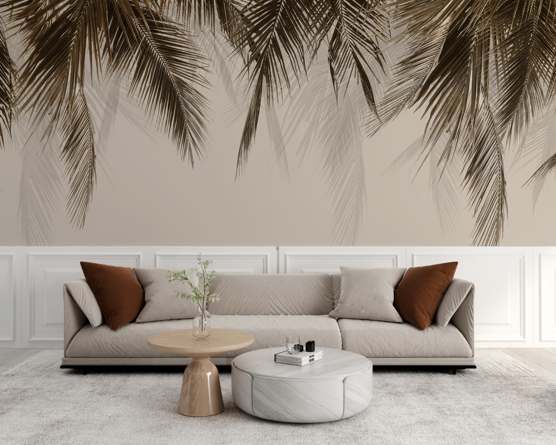 Fototapete Dark Long Leaves