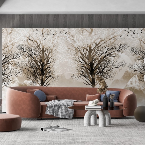 Fototapete Dark Trees Without Leaves