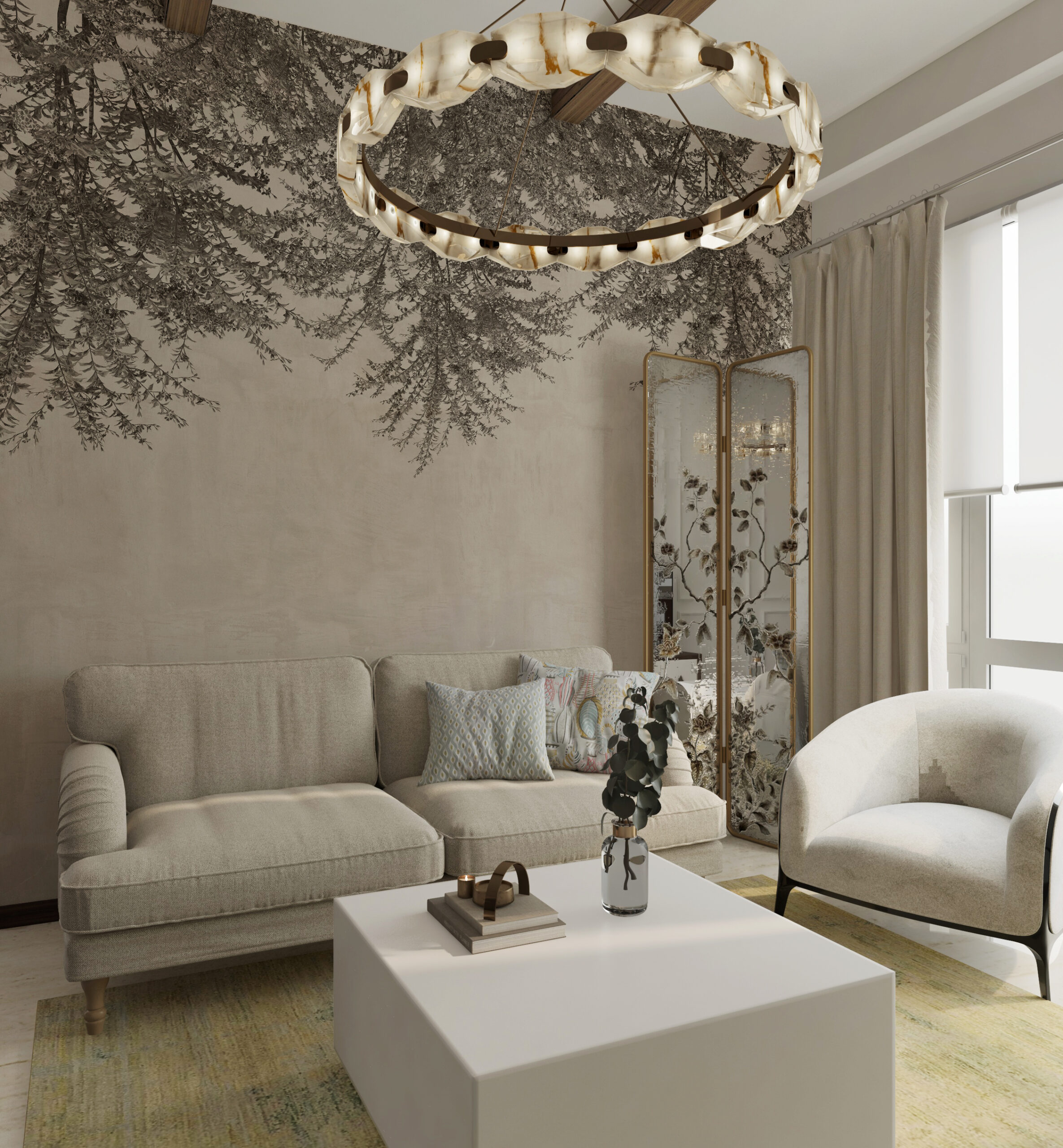 Fototapete Dunkle Zweige