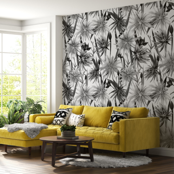 Fototapete Schwarze Blumen