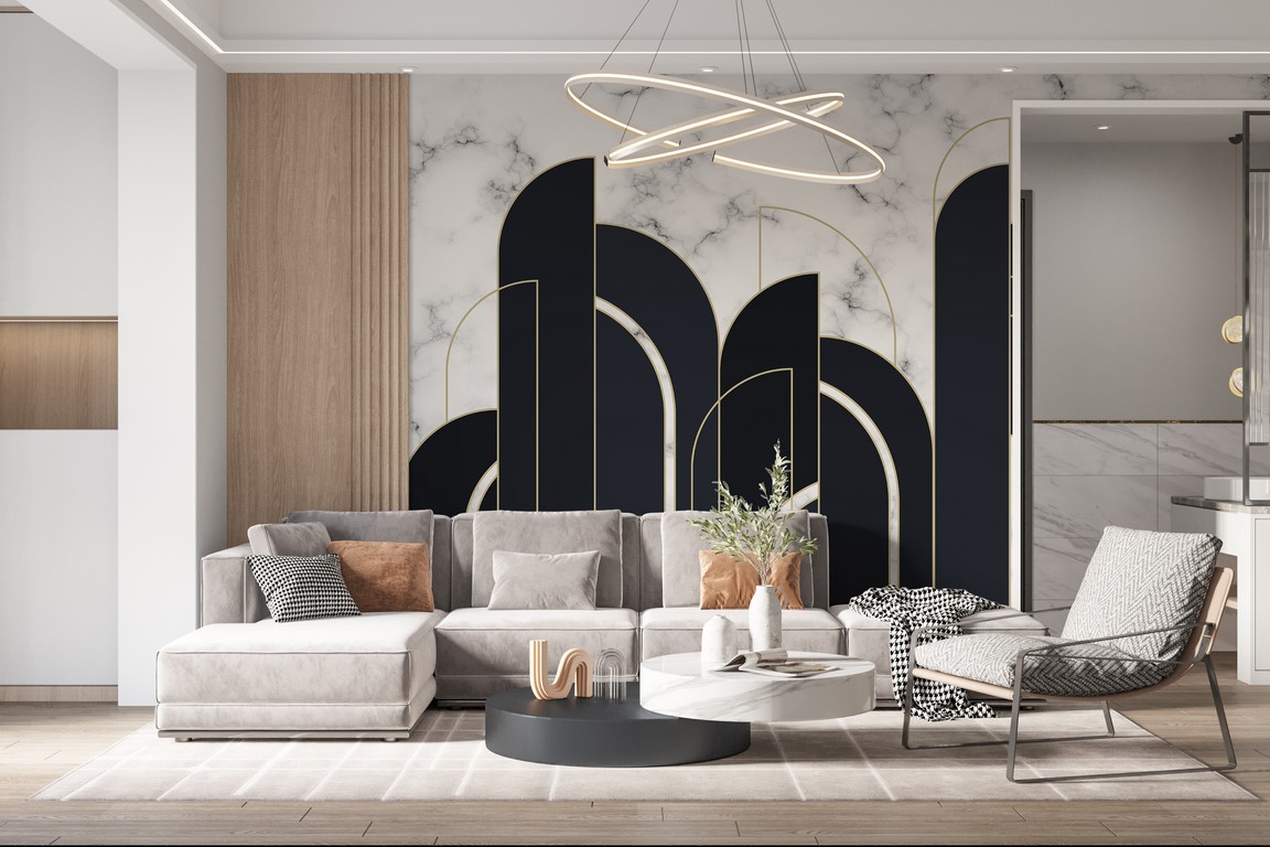 Fototapete Schwarz Geometrisches Muster