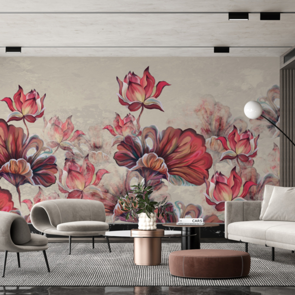 Fototapete Rot der Blumen