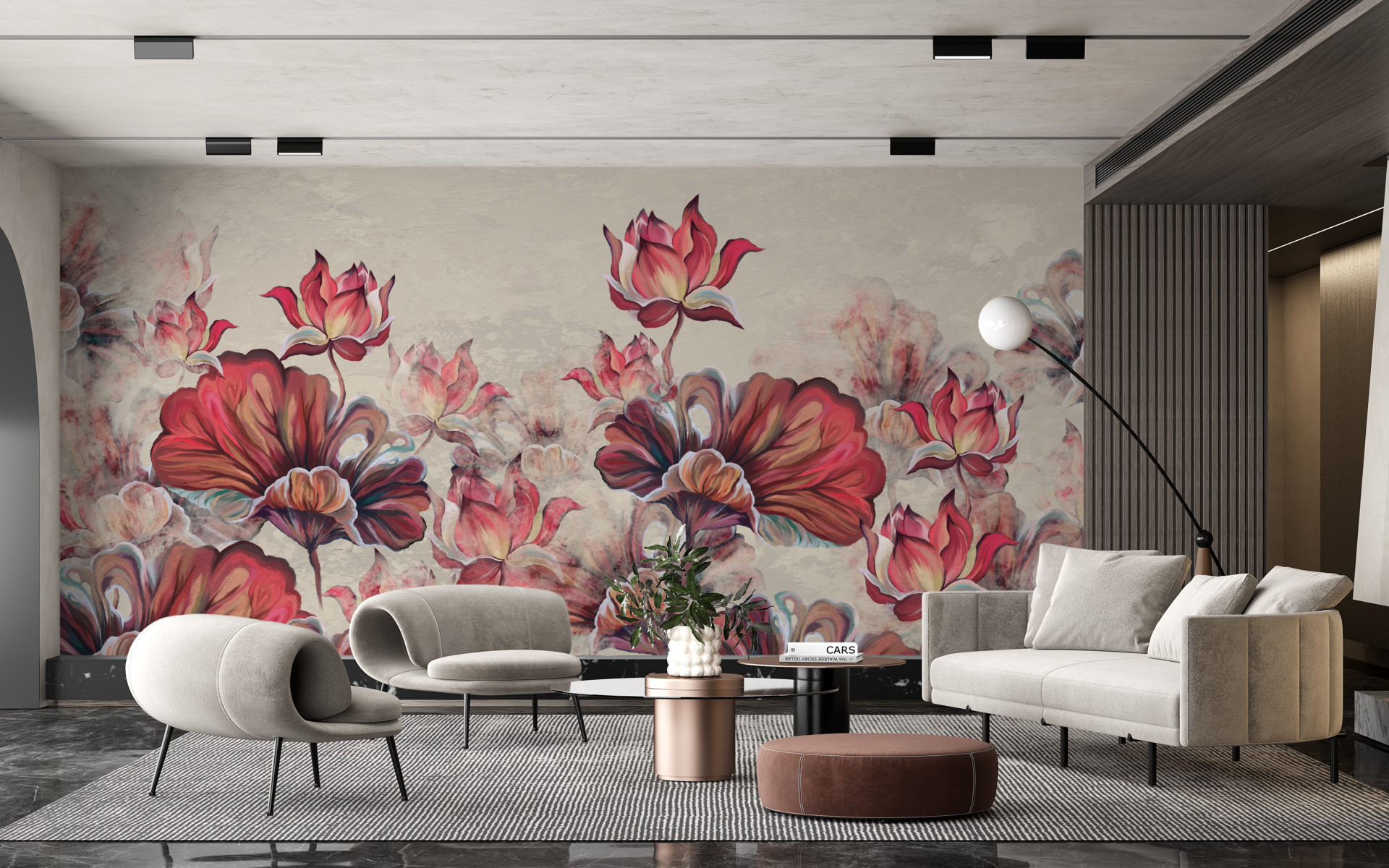 Fototapete Rot der Blumen