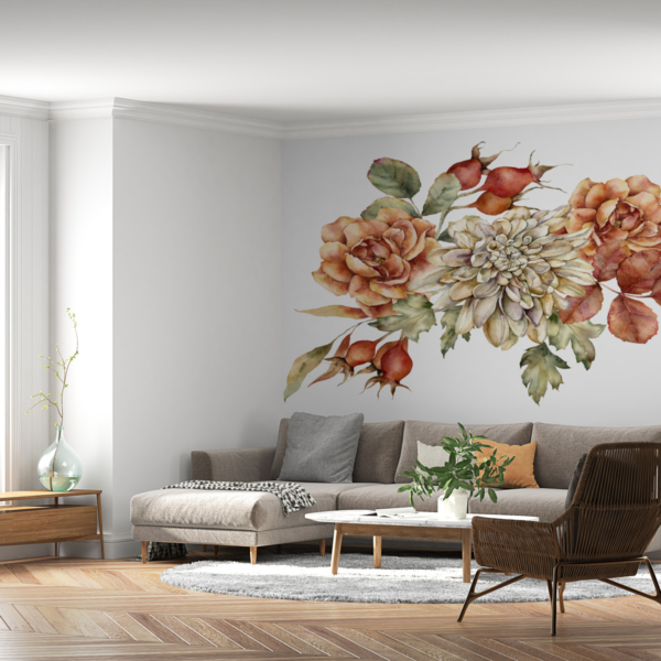 Fototapete Wildrose blüht rot