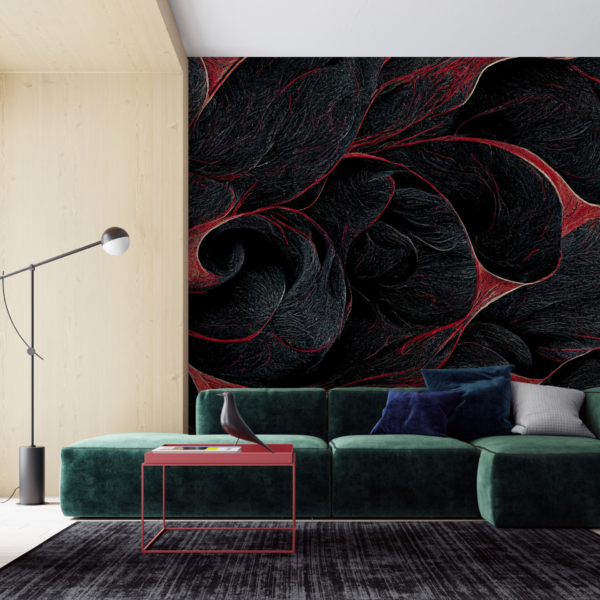 Wandmalerei Rot in Schwarz