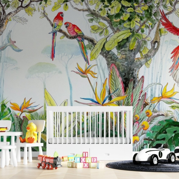 Fototapete Rote Papageien im Dschungel