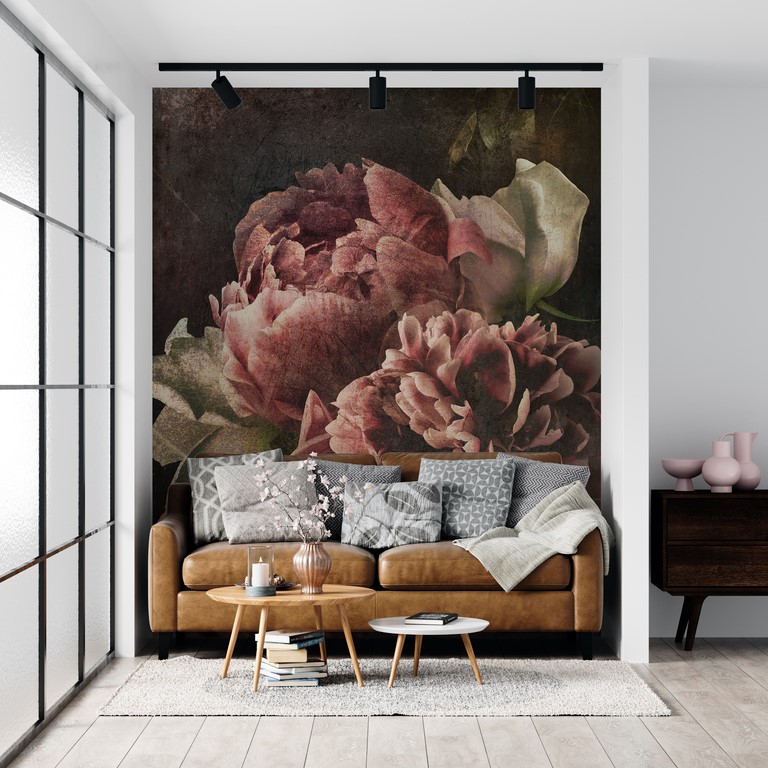 Wandgemälde Rotes Bouquet