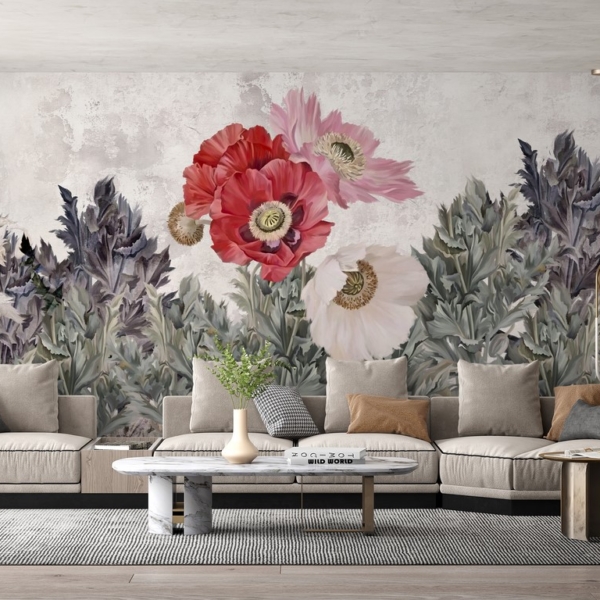 Wandgemälde Rotes Bouquet