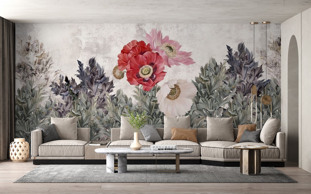 Wandgemälde Rotes Bouquet