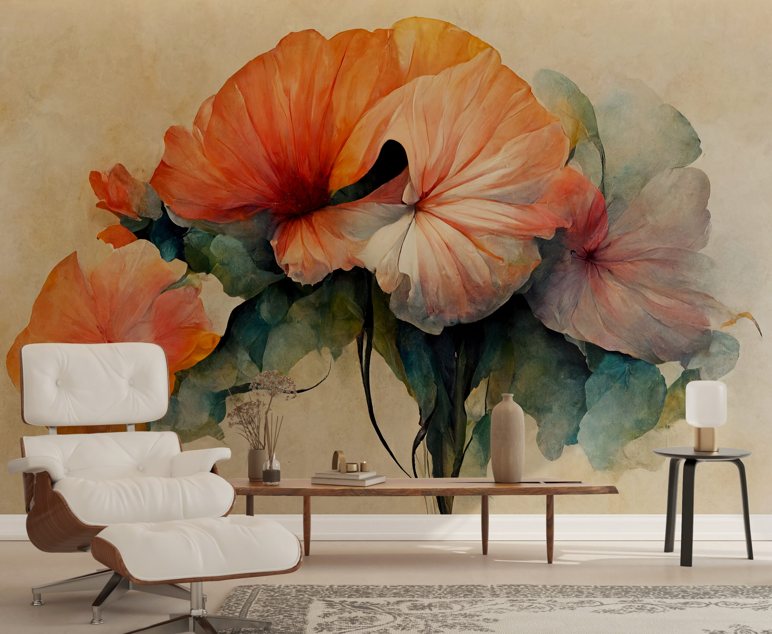 Wandgemälde Rotes Bouquet