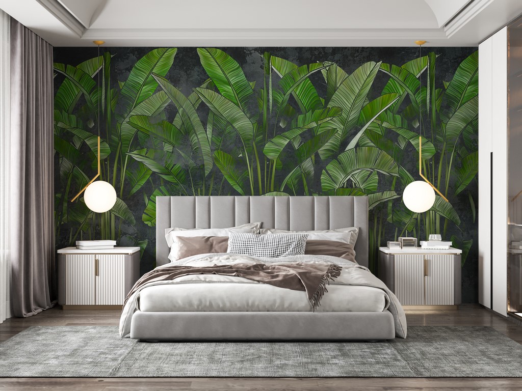 Fototapete Lange grüne Blätter