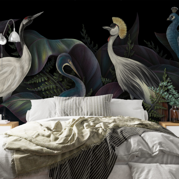 Wandmalerei würdiger Vögel