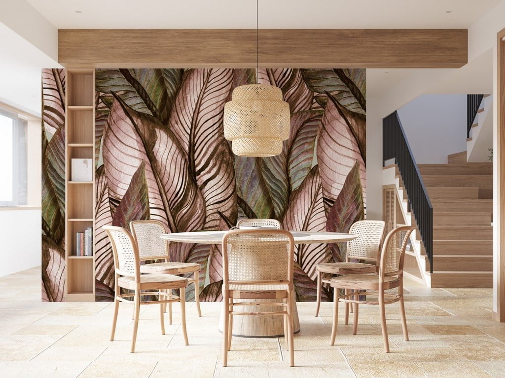 Fototapete Große Blätter in Brauntönen