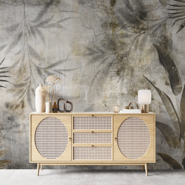 Wandmalerei eines Dschungels an der Wand