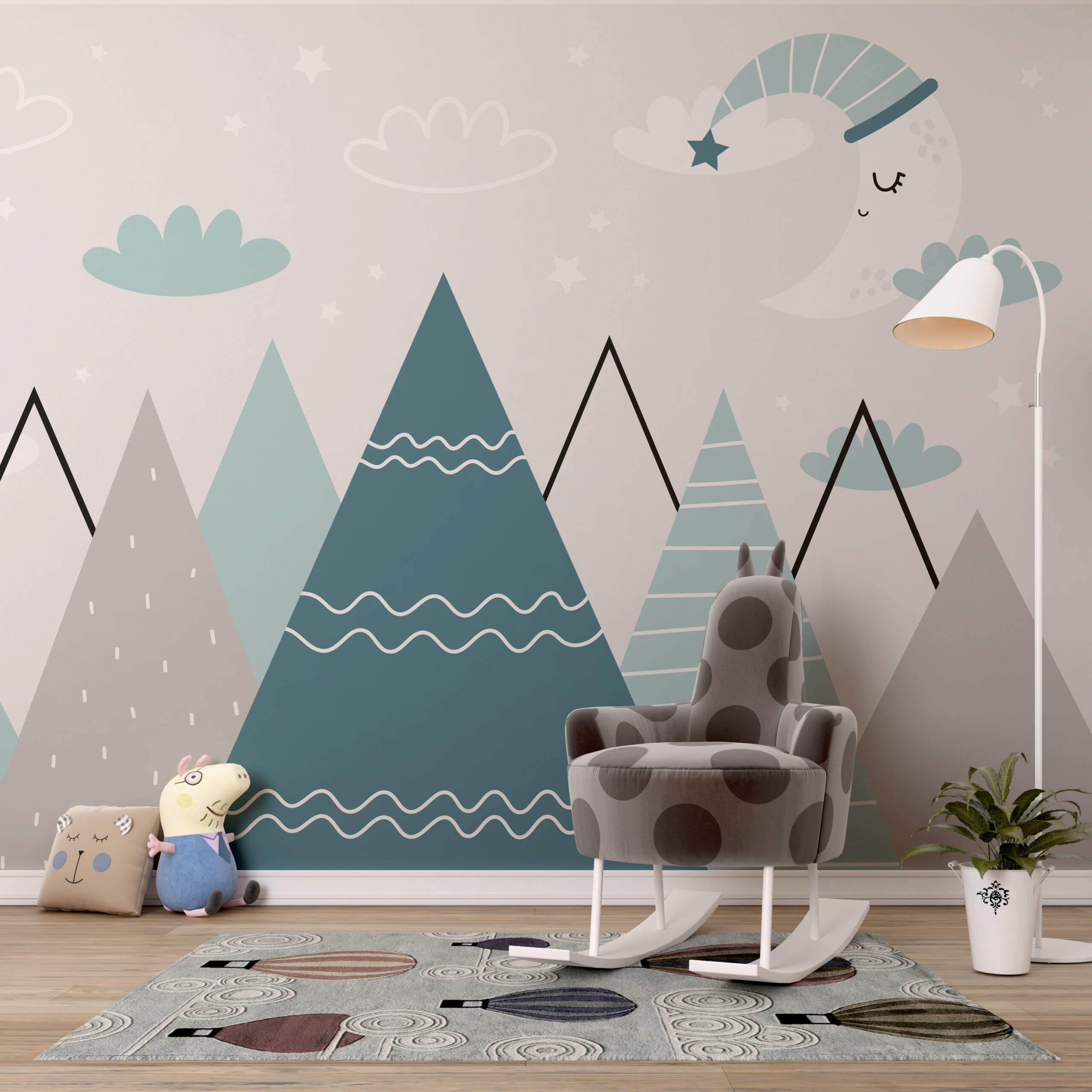 Fototapete Berge bei Nacht