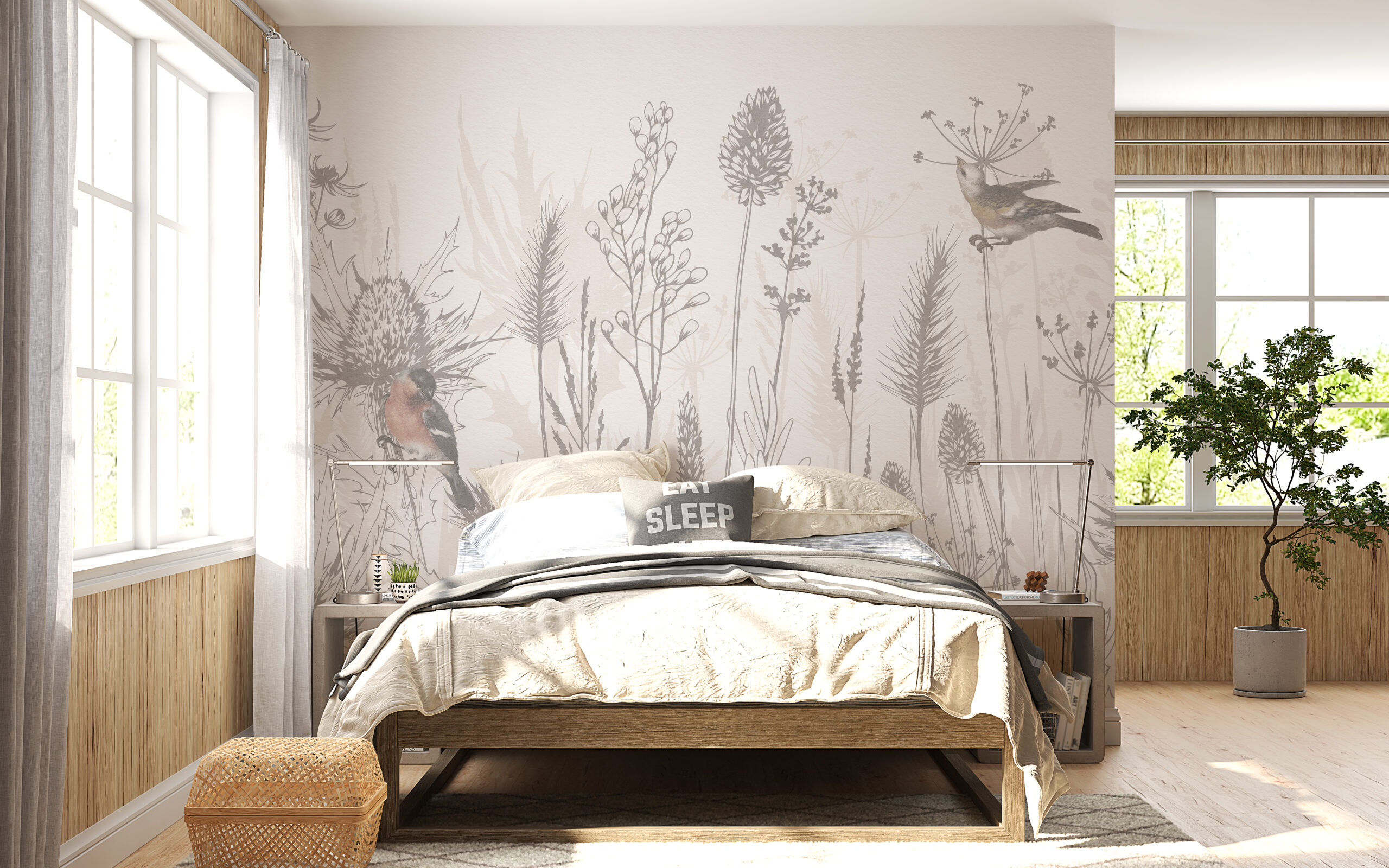 Fototapete Helle Wiese