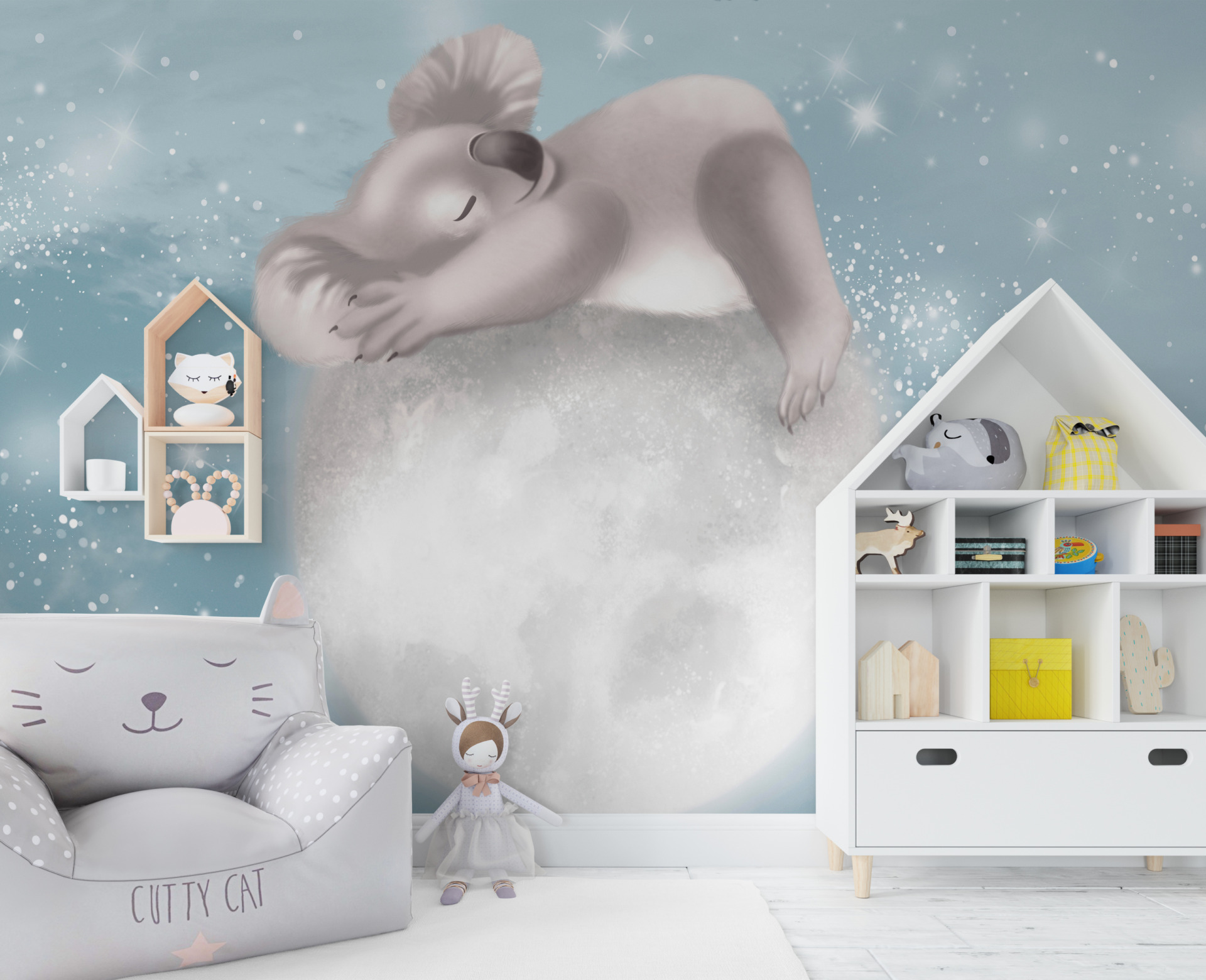 Fototapete Koala auf dem Mond