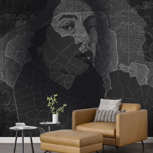 Fototapete Frau in Grau