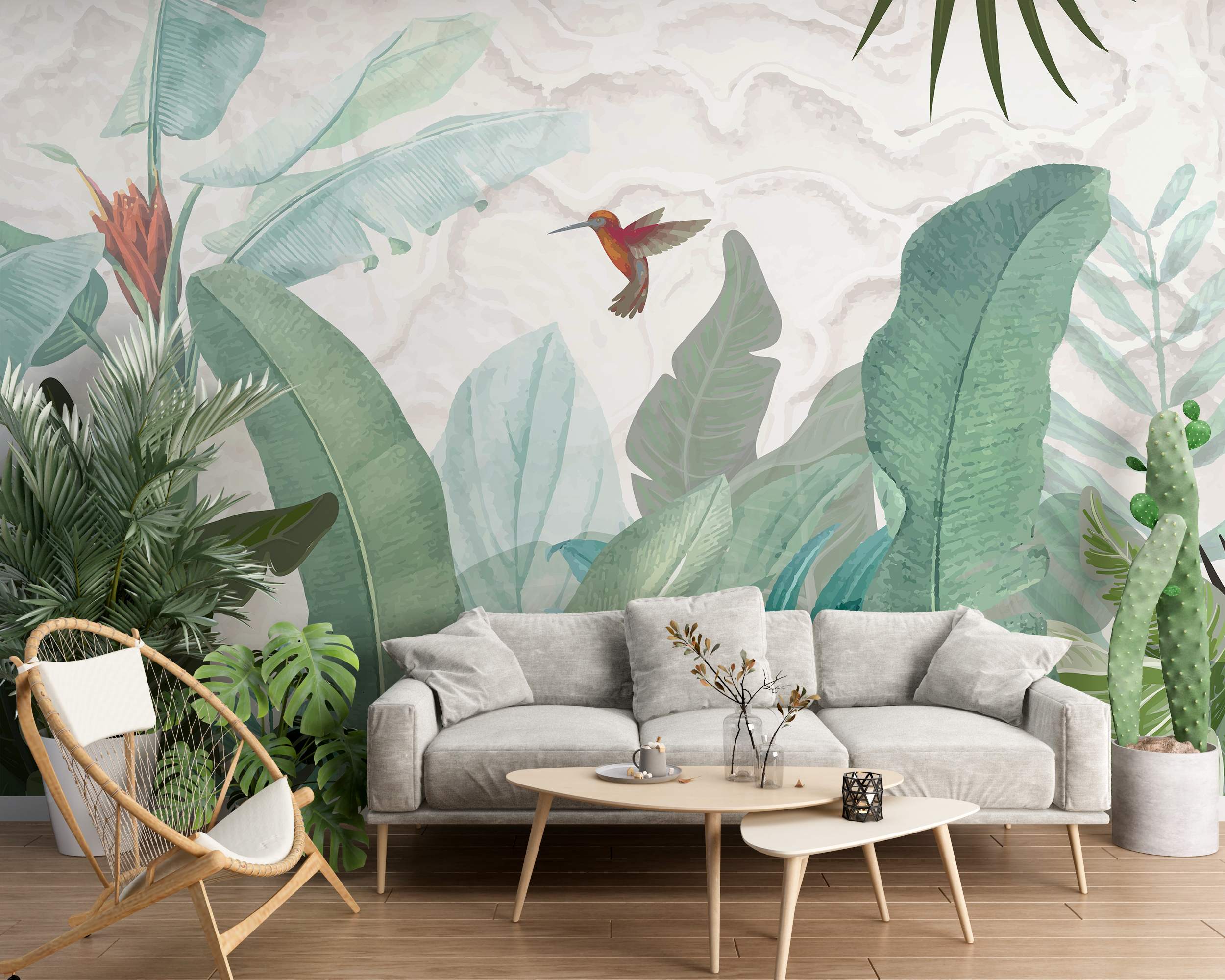 Fototapete Kolibri in den Blättern