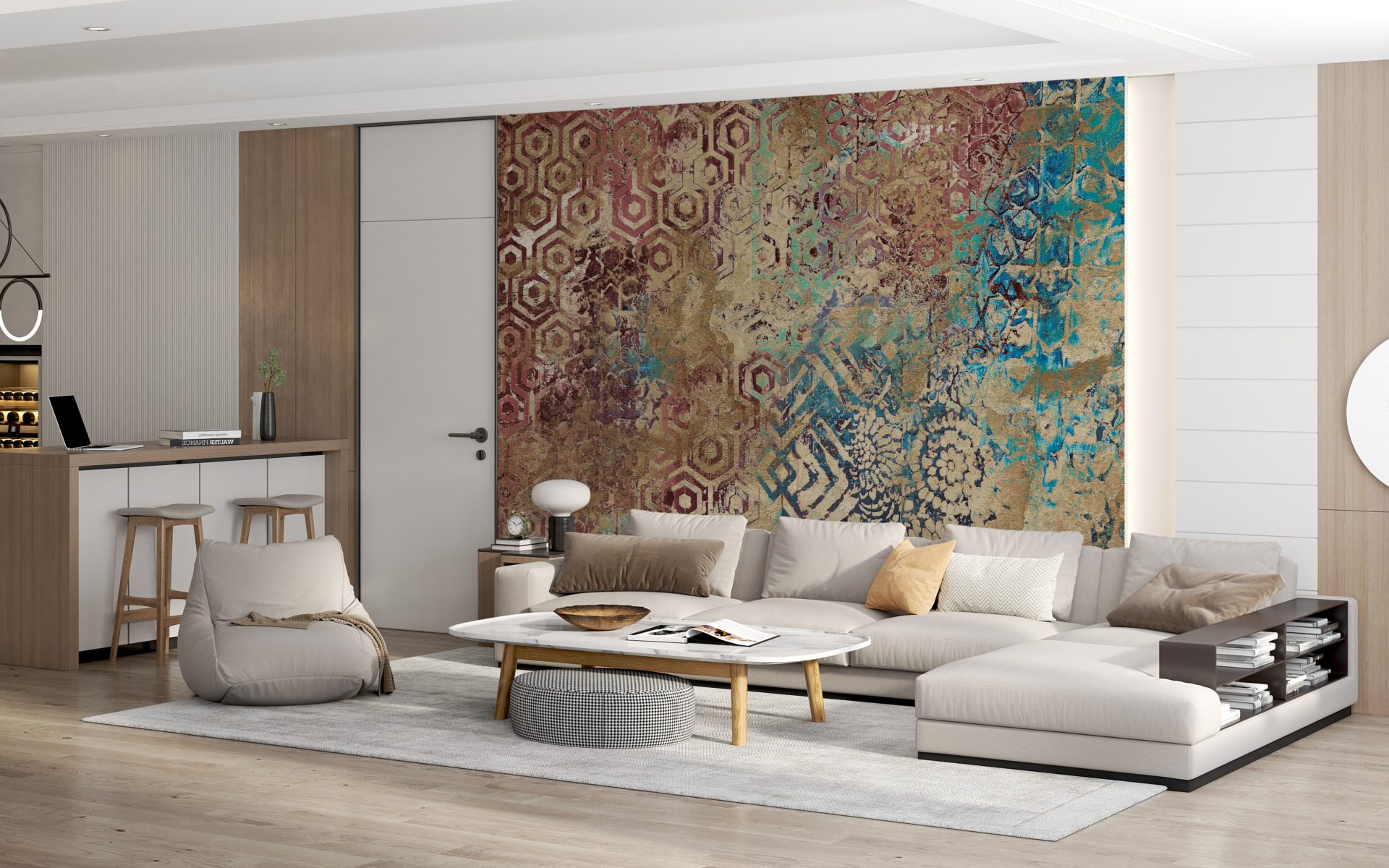 Fototapete Buntes Mosaik in Fade