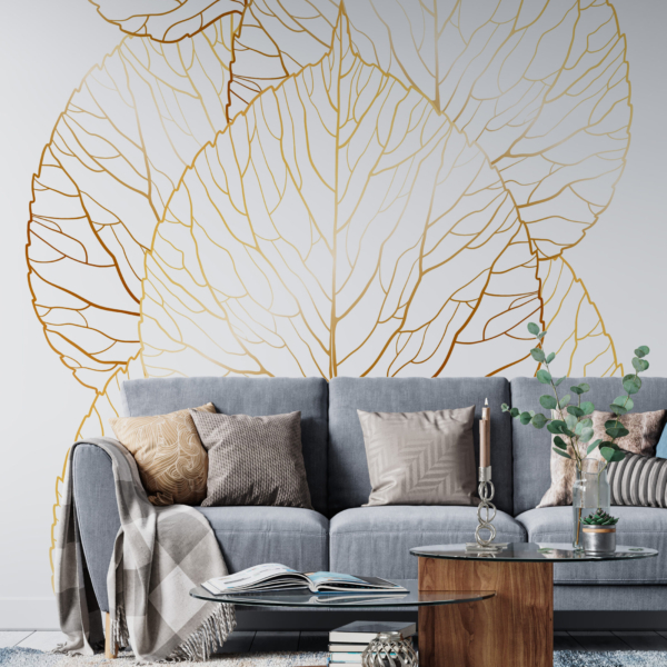 Fotomontage Umriss von Blattgold