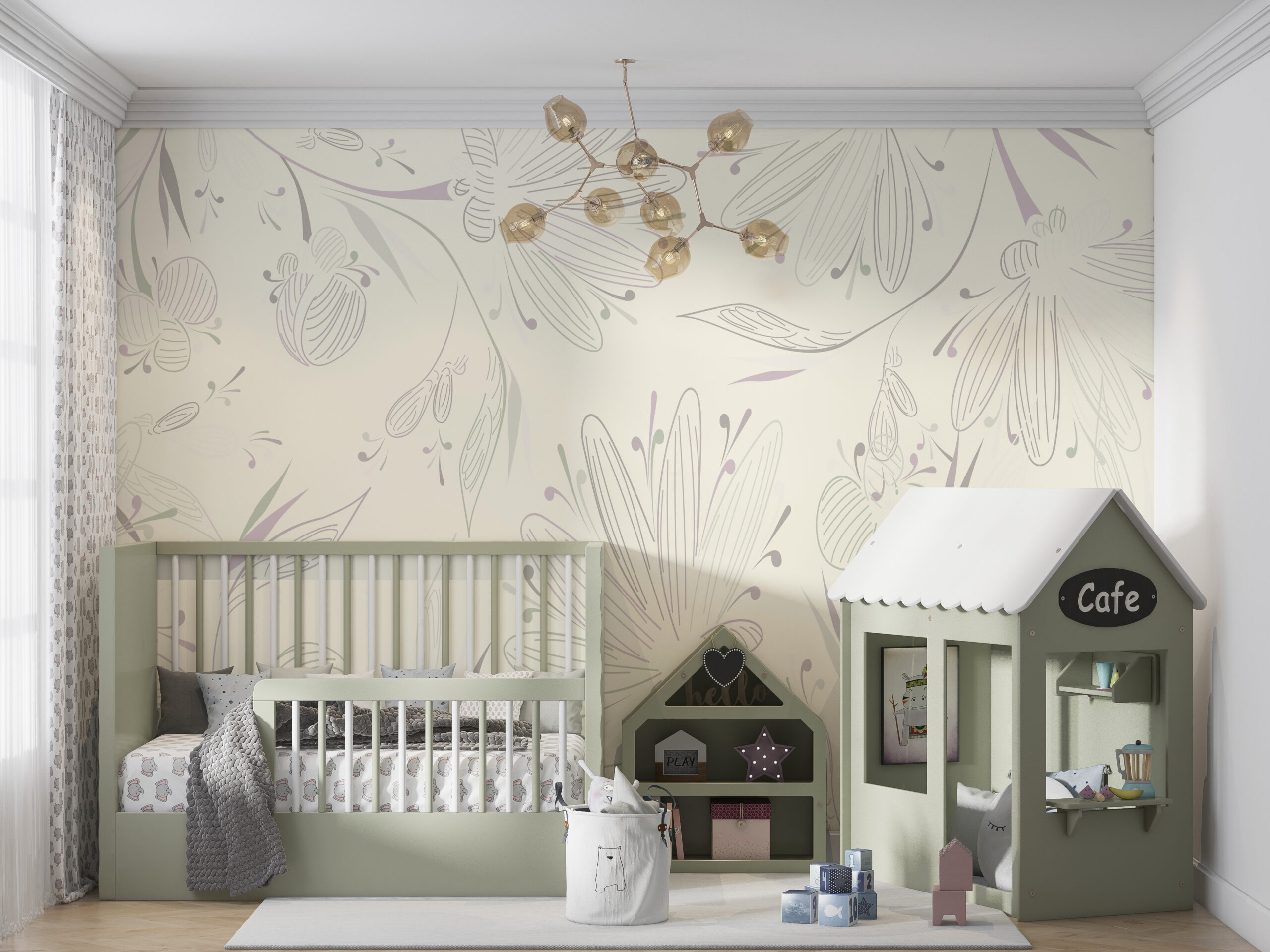 Fototapete einer gezeichneten Blume