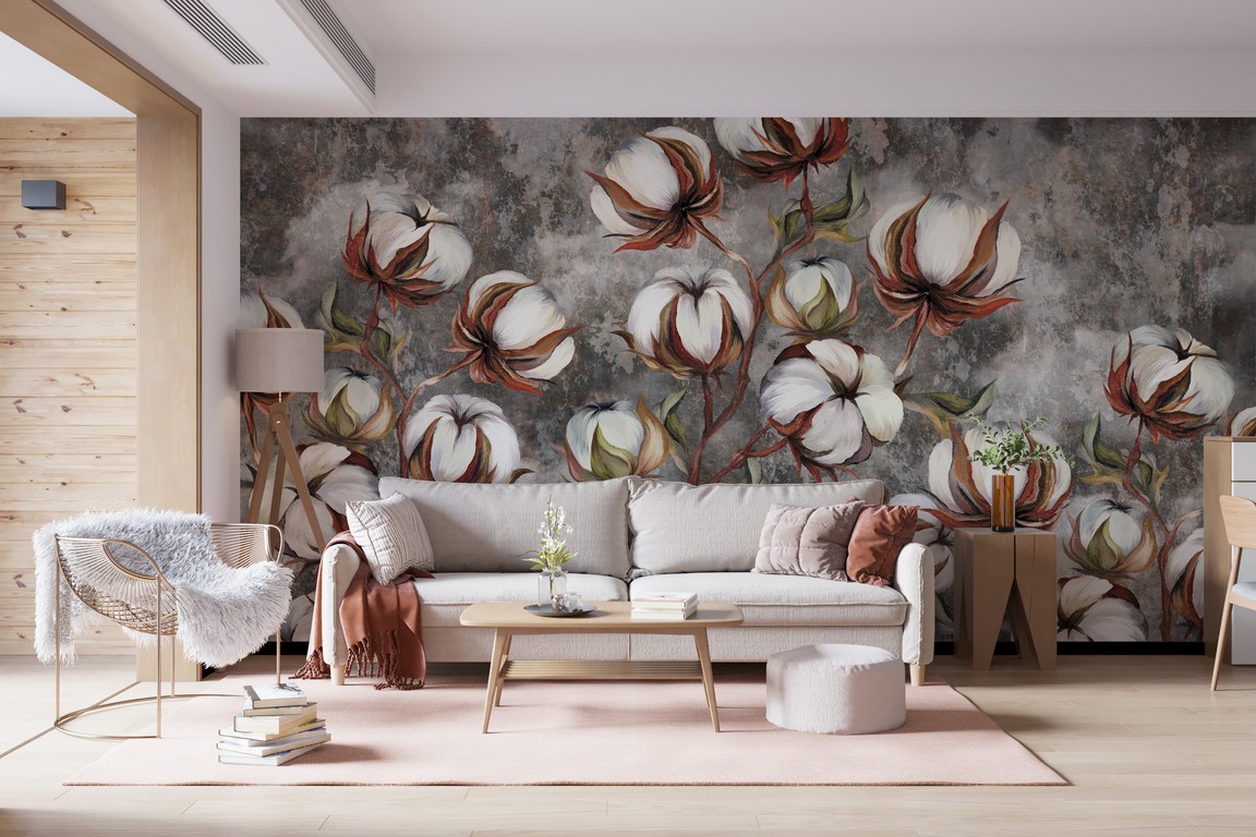 Fototapete Baumwollblüten