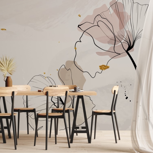 Tapete Dash-painted flowers