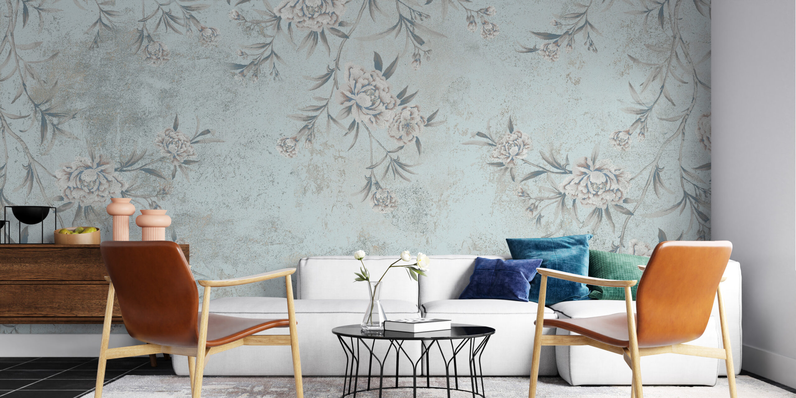 Fototapete Blumen in Blau