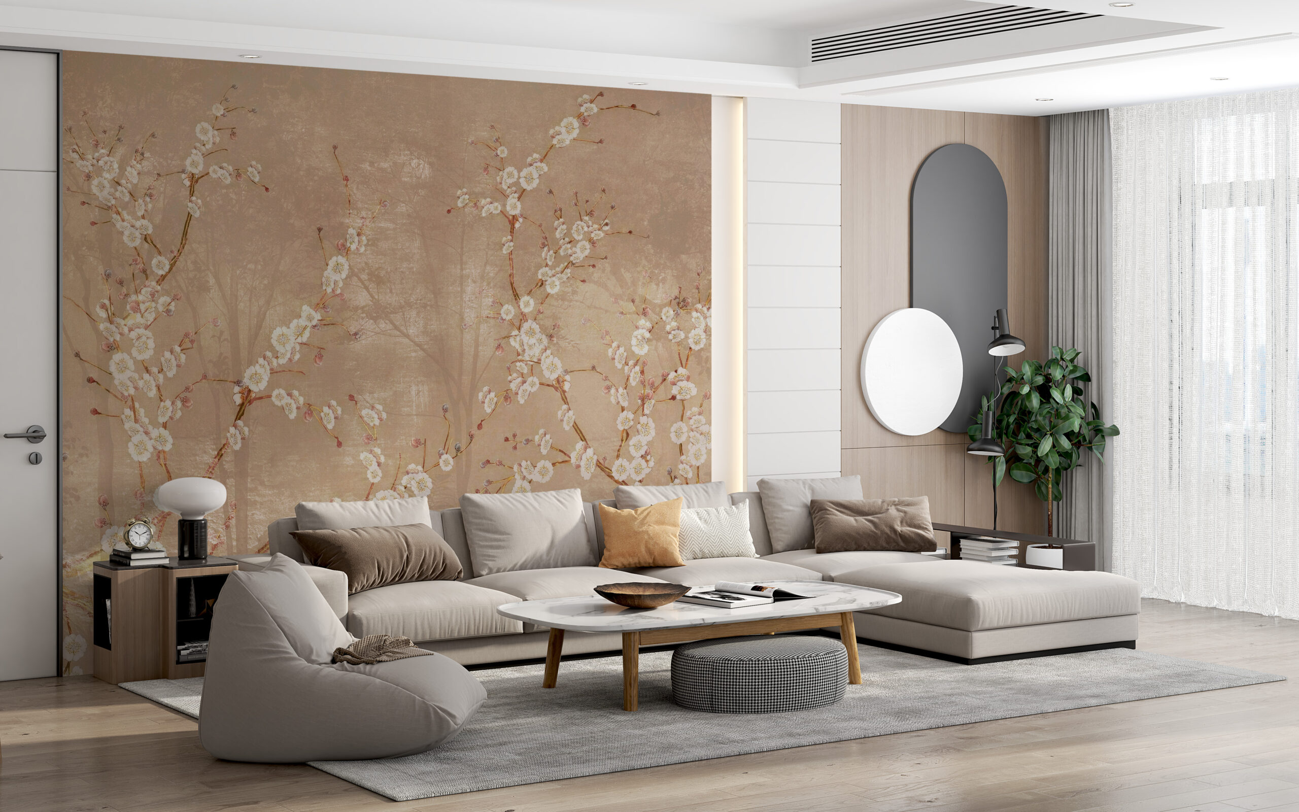 Fototapete Blumen in Brauntönen