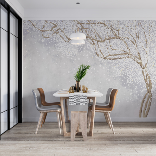 Wandmalerei Sakura Blühender Baum