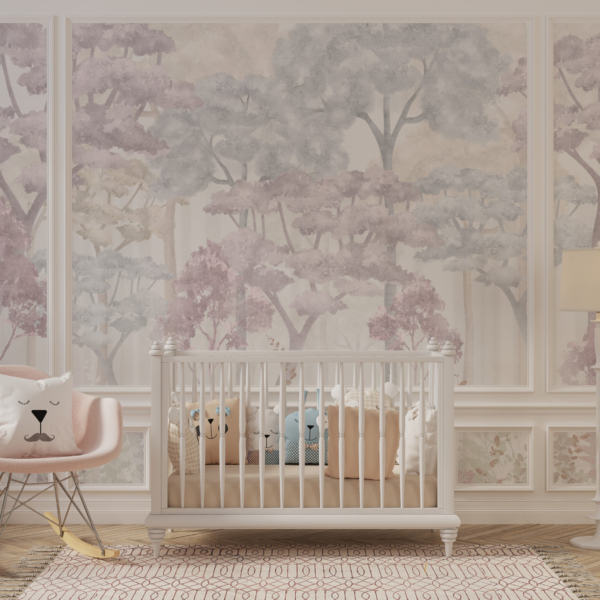 Fototapete Wald in Pastellfarben