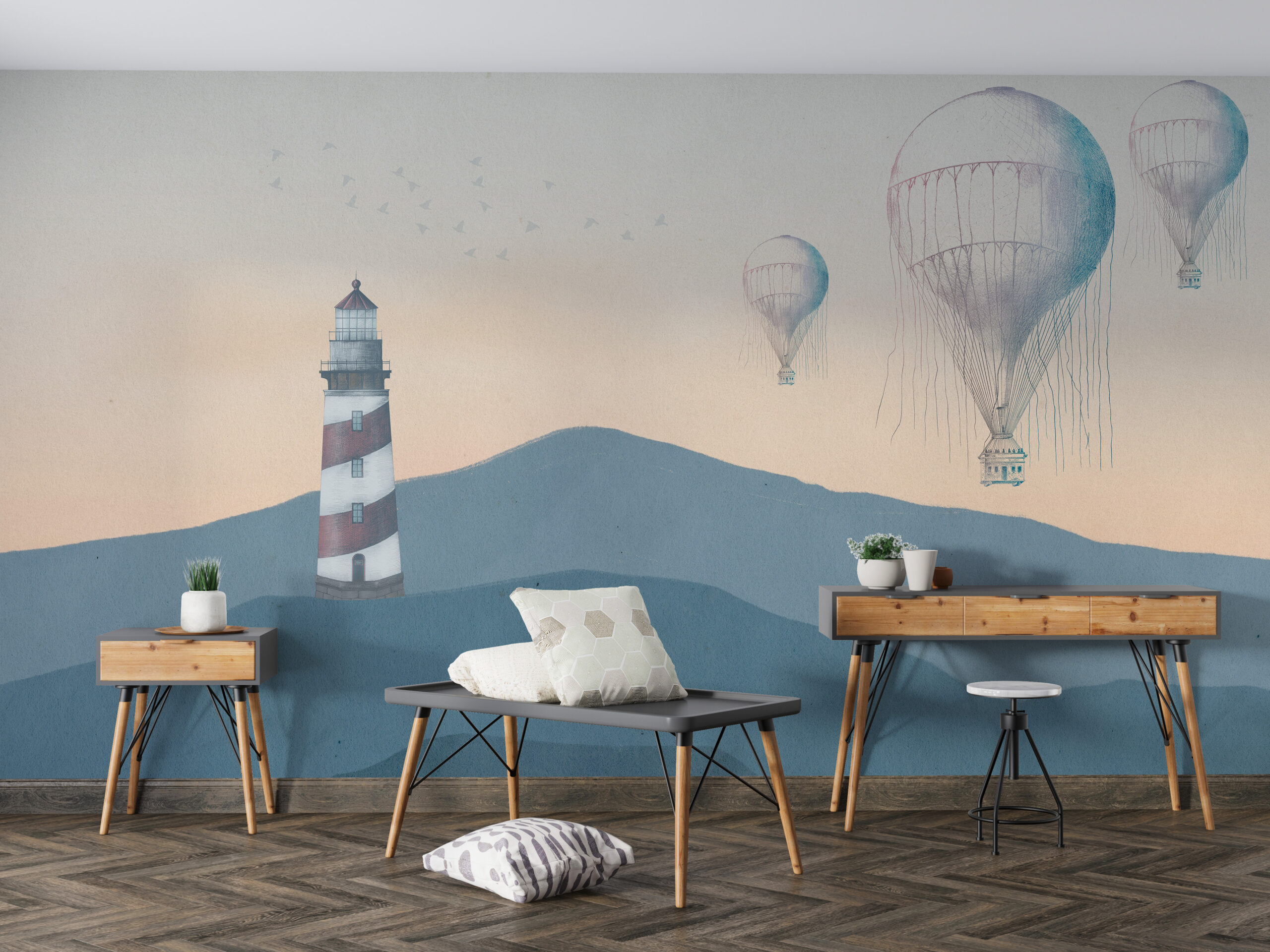 Wandmalerei Leuchtturm