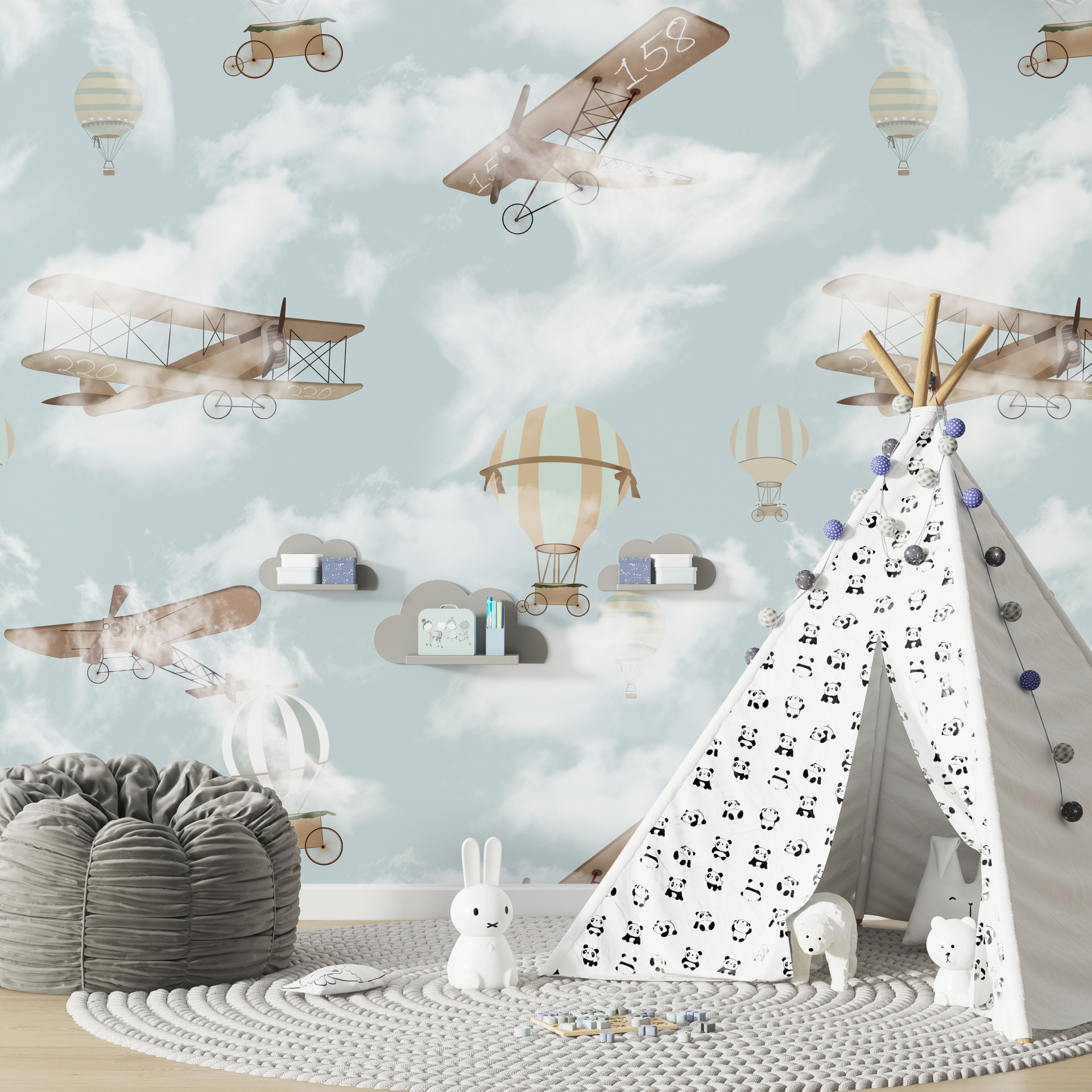 Fototapete Flug über den Wolken