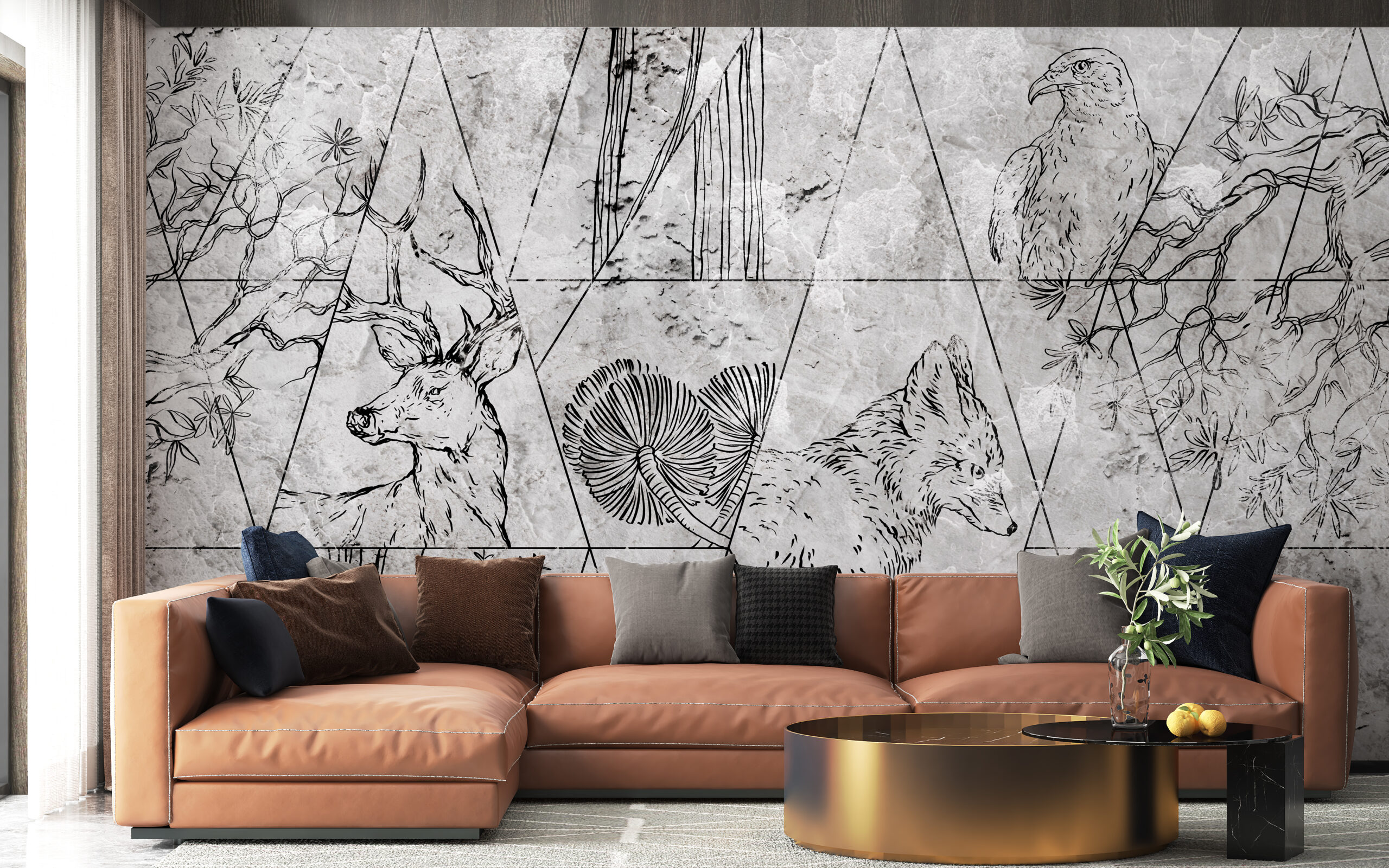 Tapete Wald Geometrie