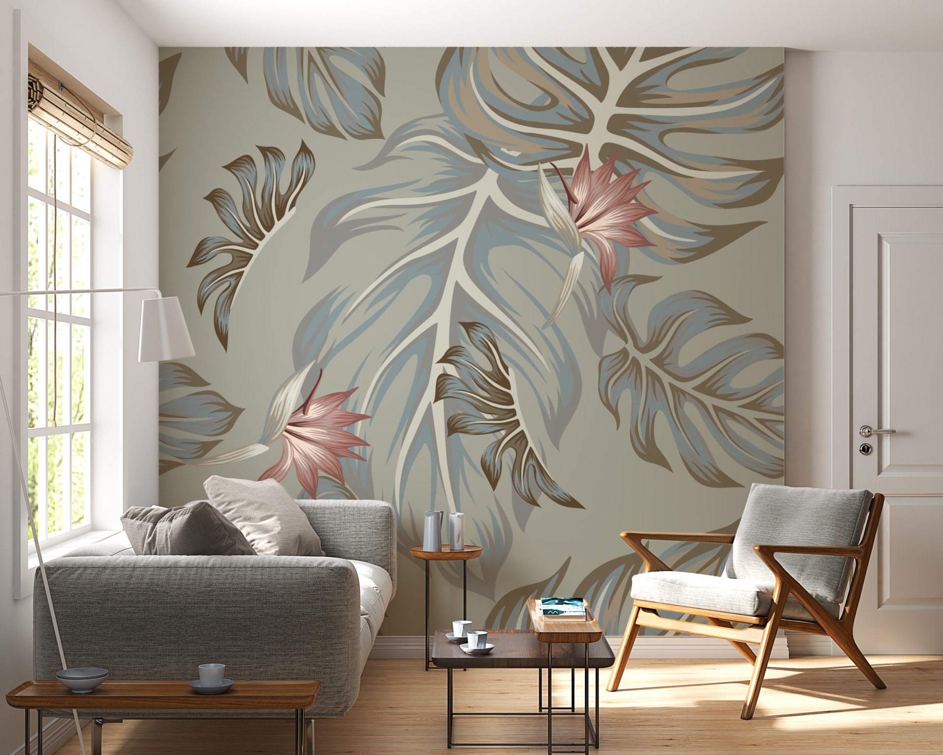 Fototapete mit Monstera-Blättern