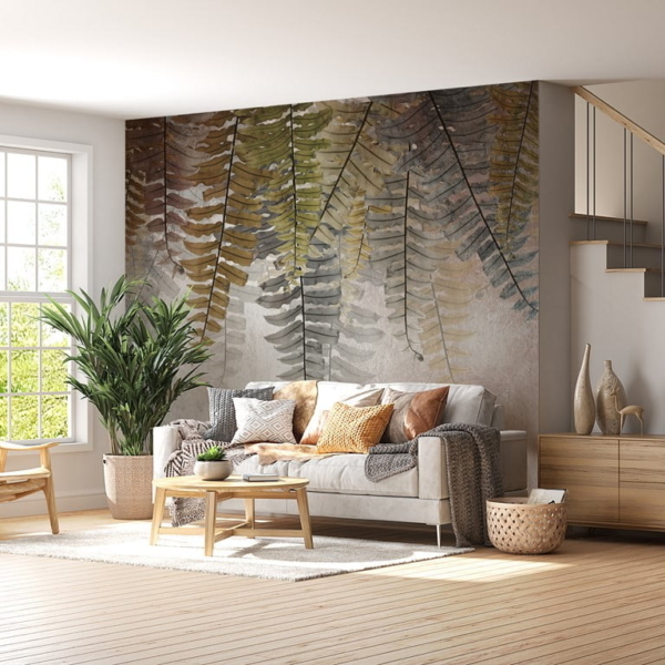 Wandmalerei Farnblätter