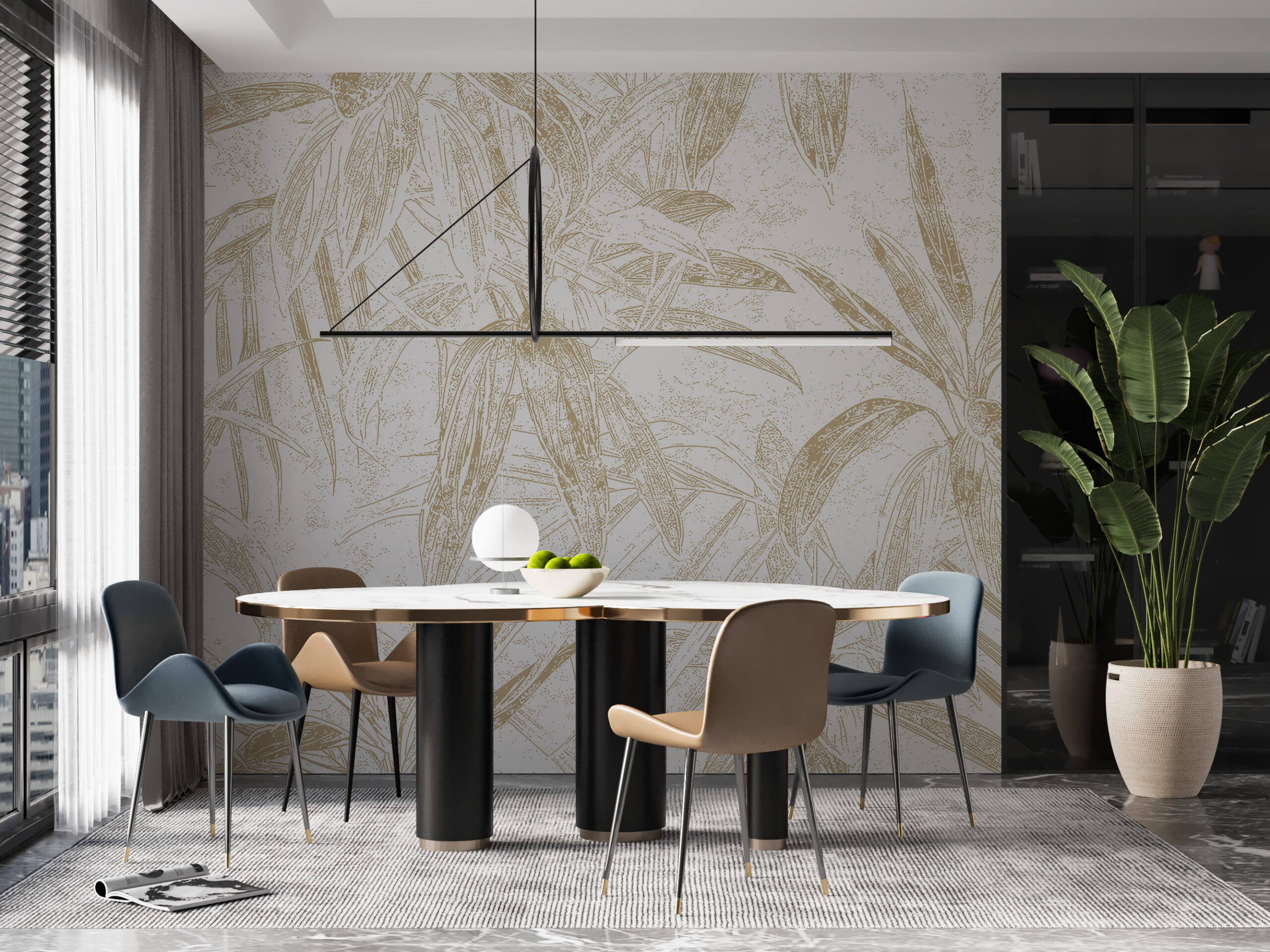 Tapete Leafs in Beige