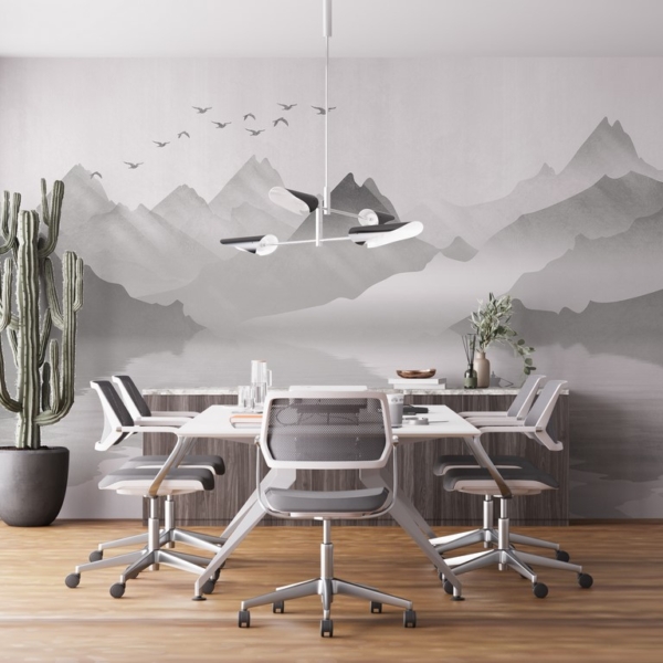 Fototapete Boot auf einem Bergsee