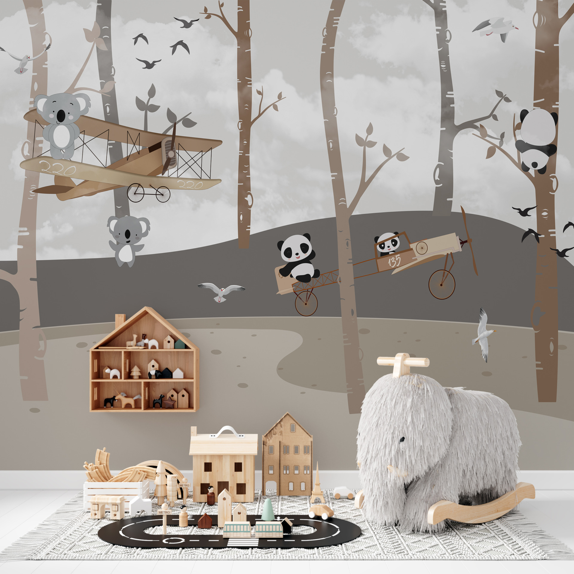 Fototapete Flug zwischen den Bäumen