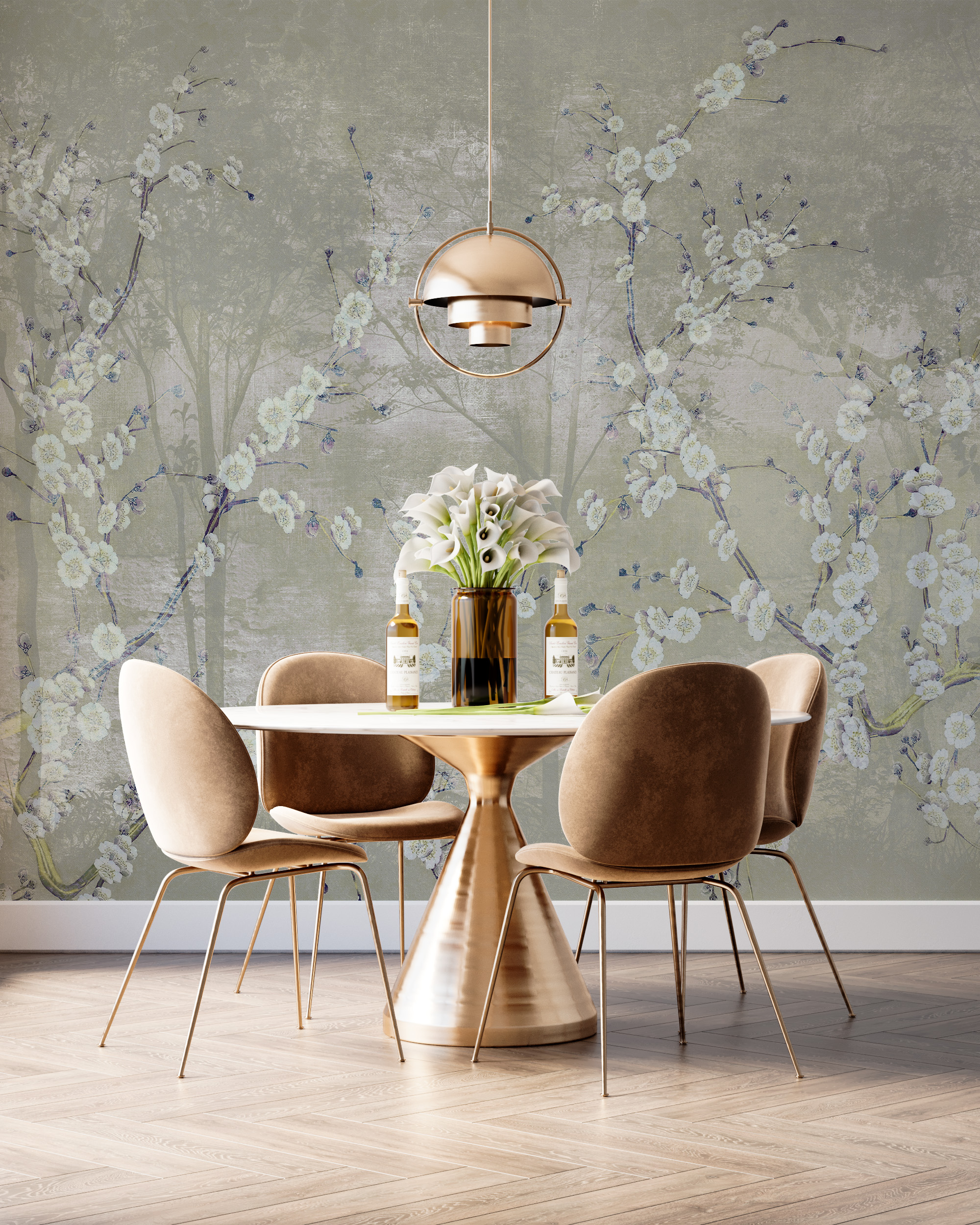 Wallpaper Kleine weiße Blumen