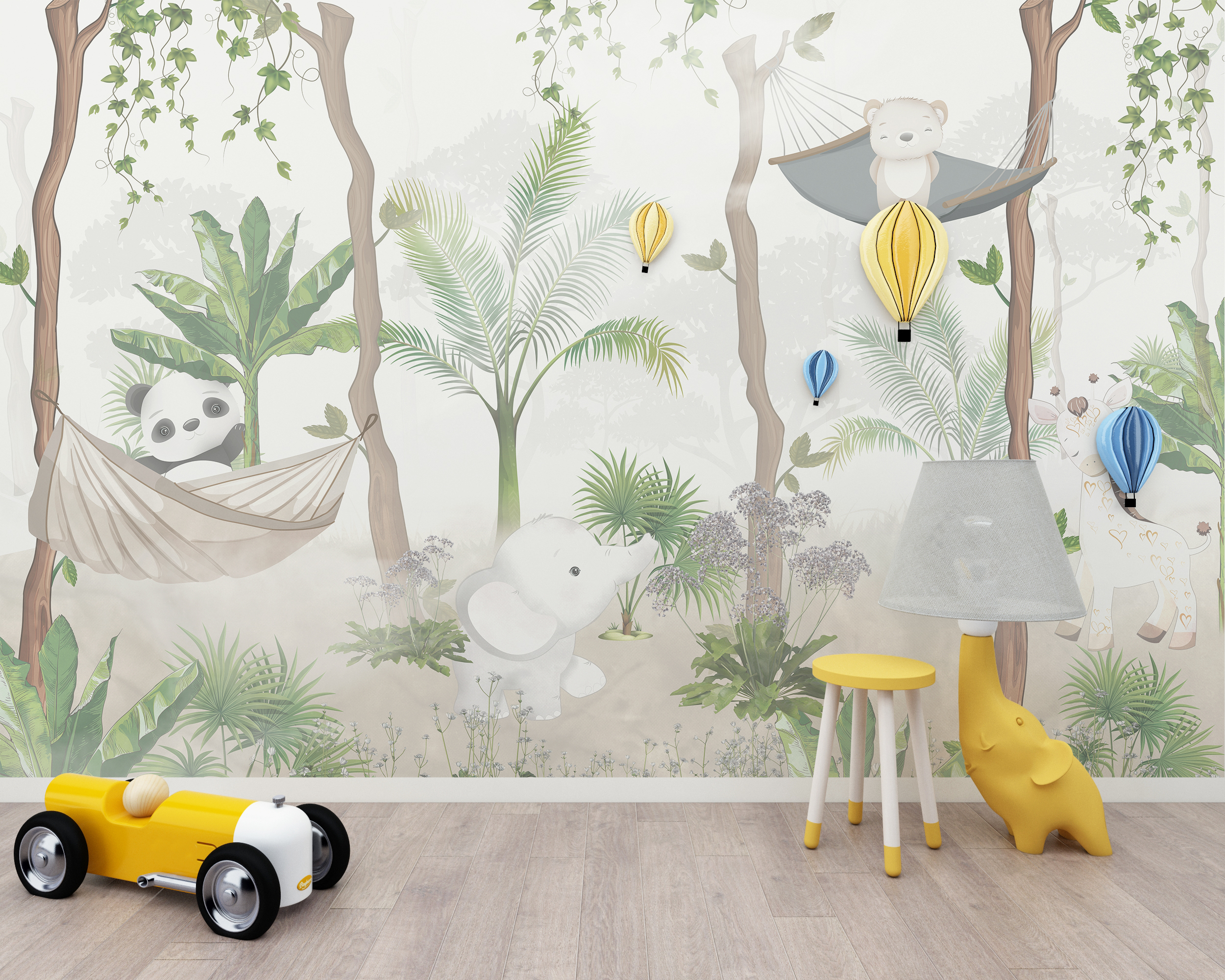 Fototapete Teddybären in einer Hängematte